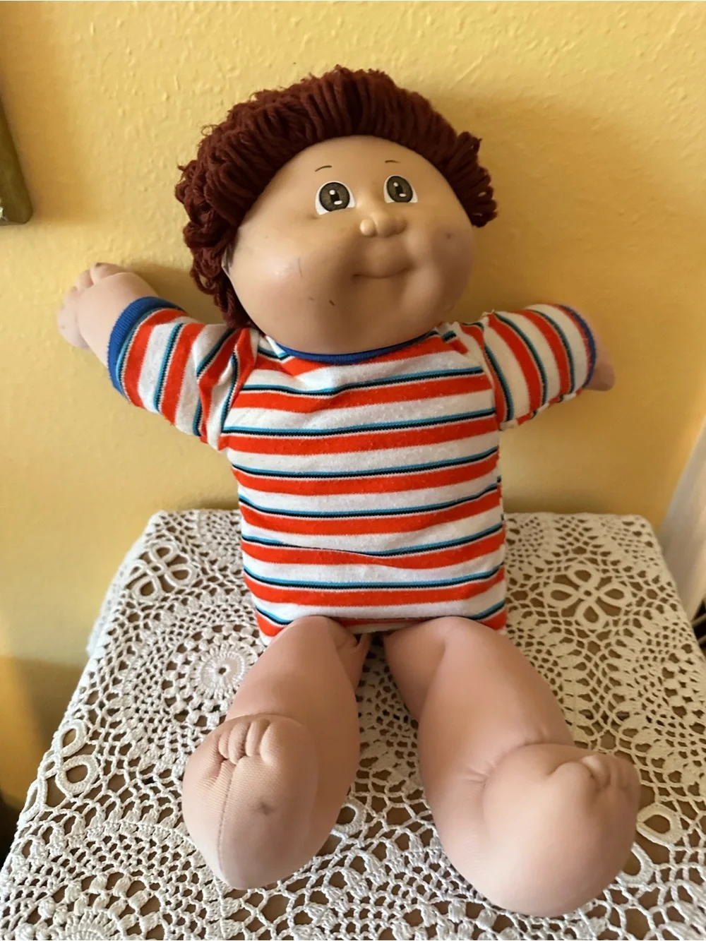 Classic Striped Plush Baby Doll - Red/Blue